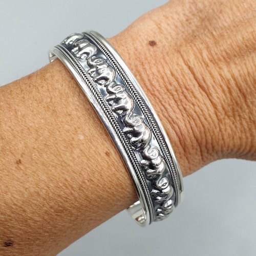 925 Sterling Zilveren Bangle / Bracelet Elephant