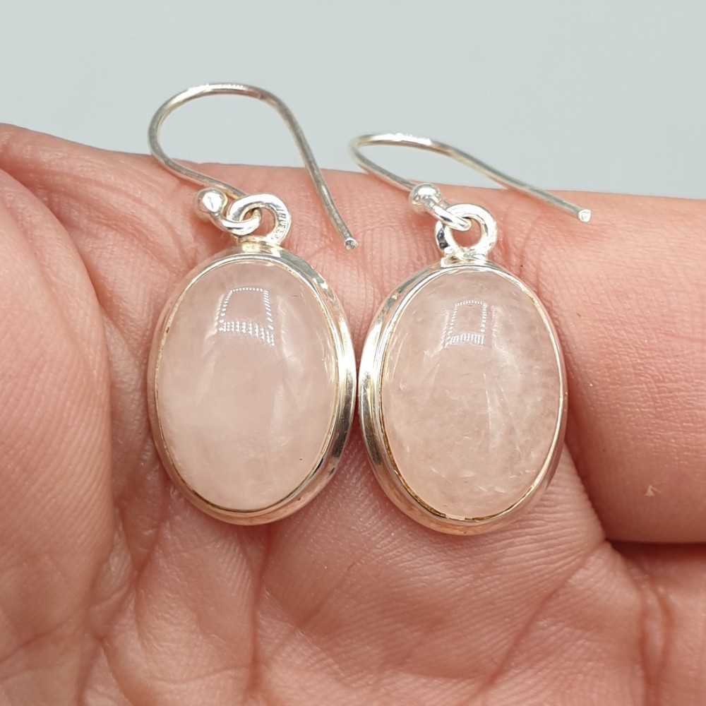 925 Sterling silver earrings rose quartz