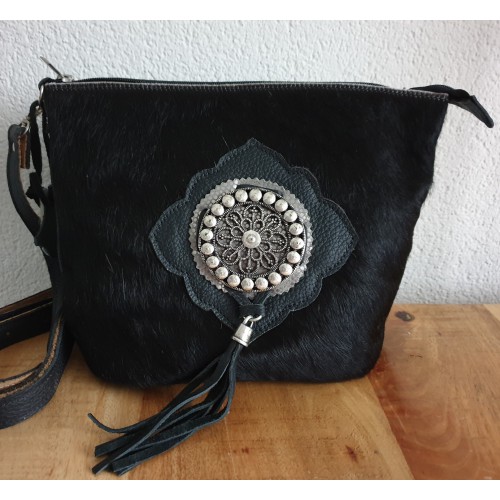 Cowhide ladies' bag Black