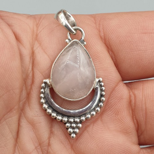 925 Sterling silver pendant rose quartz