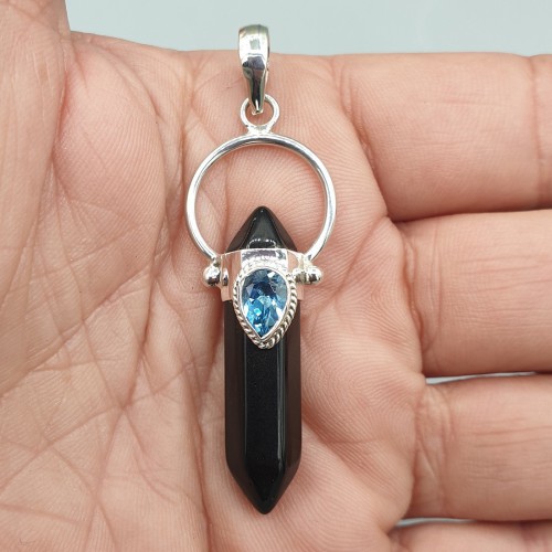 925 Sterling Silber Anhänger Black Onyx Punt