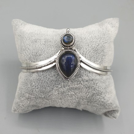 925 Sterling Zilveren Bangle Labradorite