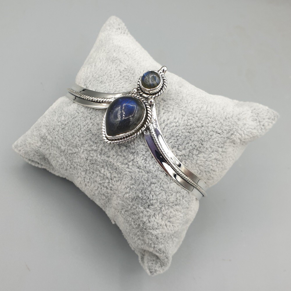 925 Sterling Zilveren Bangle Labradorite