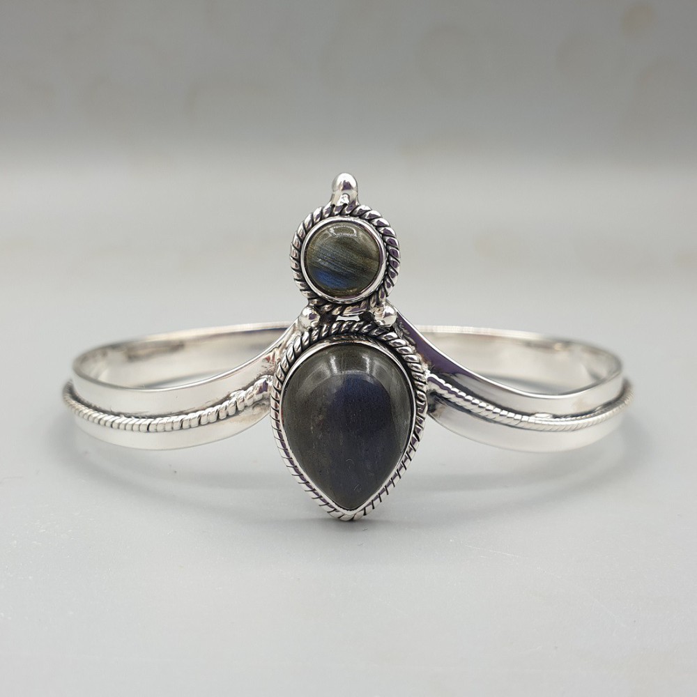 925 Sterling Zilveren Bangle Labradorite