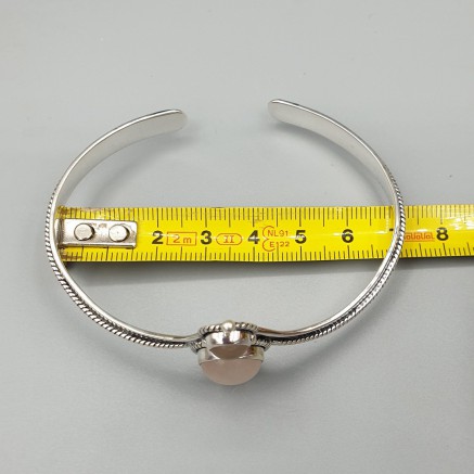 925 Sterling Zilveren Bangle Rose Quartz