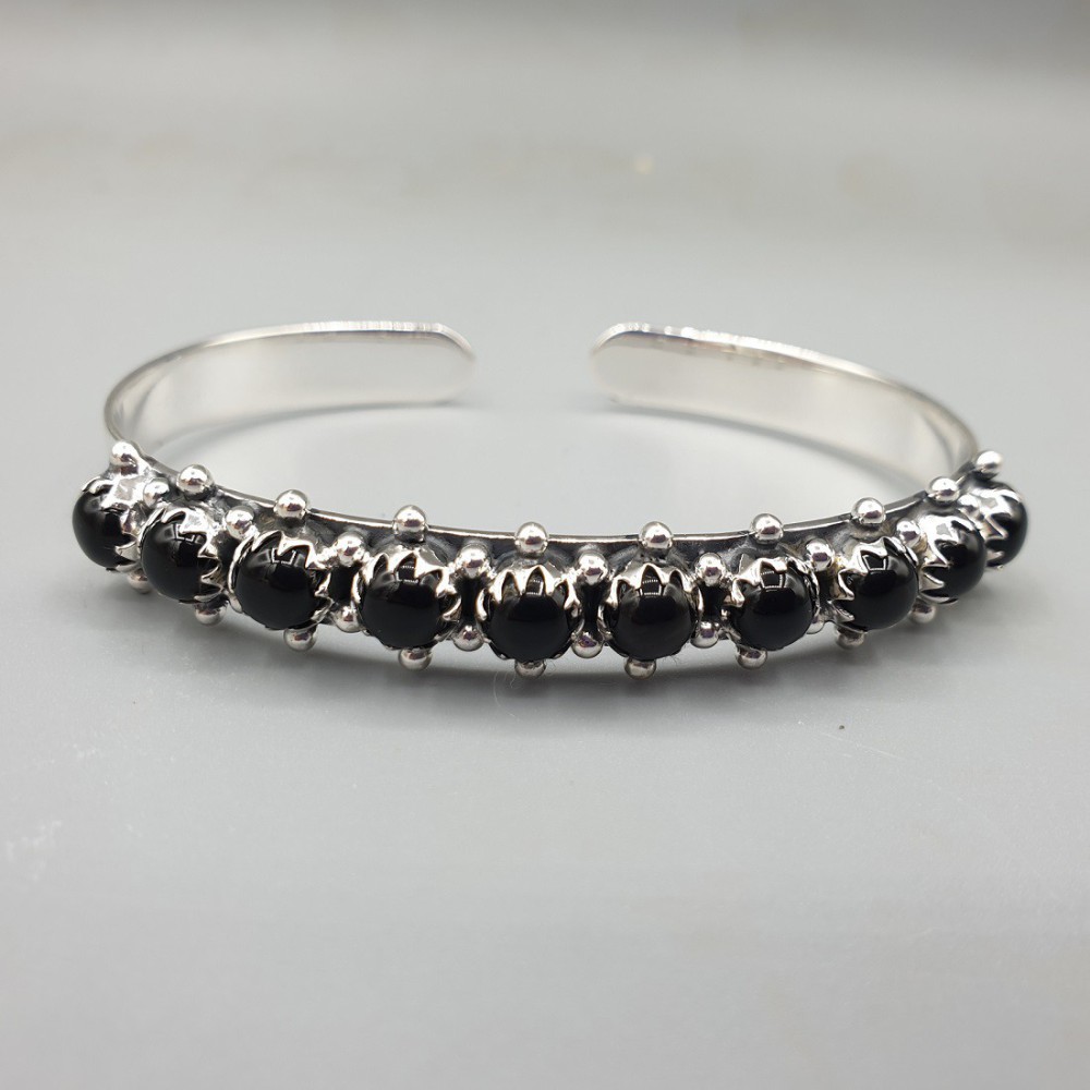 925 Sterling Zilveren Bangle set with black Onyx