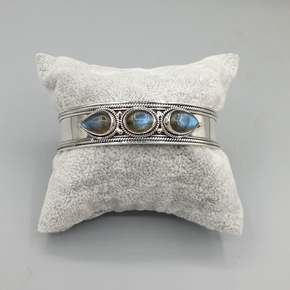 925 Sterling Zilveren Bangle with Labradorite