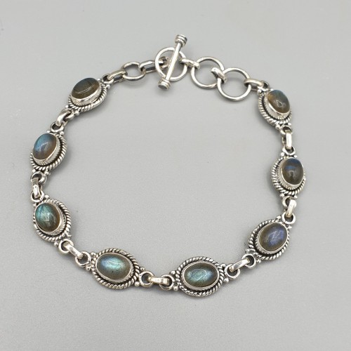 925 Sterling silver bracelet with labradorite