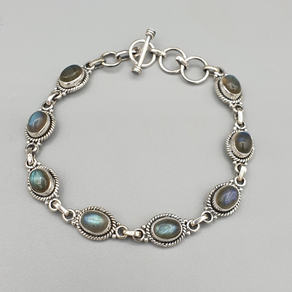 925 Sterling silver bracelet with labradorite