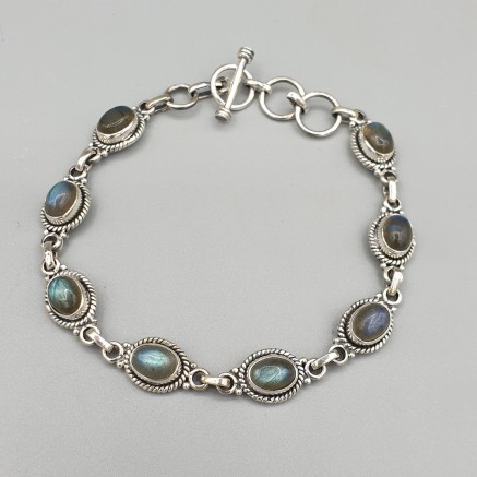 925 Sterling silver bracelet with labradorite