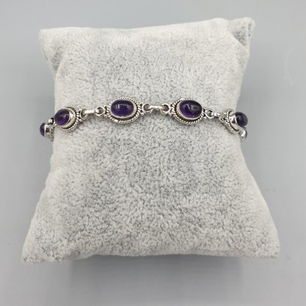 925 Sterlingsilberarmband mit Amethyst