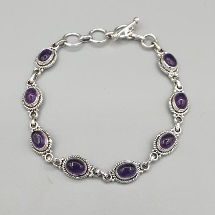 925 Sterlingsilberarmband mit Amethyst