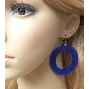 Ohrringe mit große round-cut blue Jade