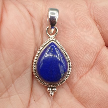 Silver pendant drop -shaped Lapis Lazuli Small