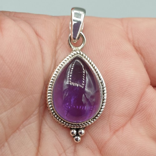 Silberanhänger Drop -fälschter Amethyst klein