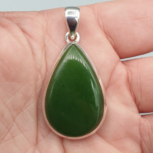 925 Sterling Silber -Anhänger mit Nefriet Jade