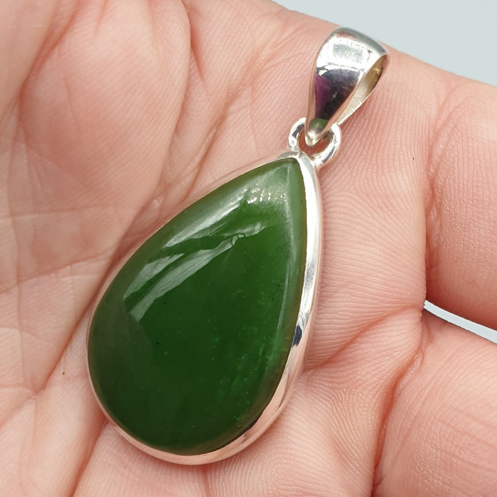 925 Sterling Silber -Anhänger mit Nefriet Jade