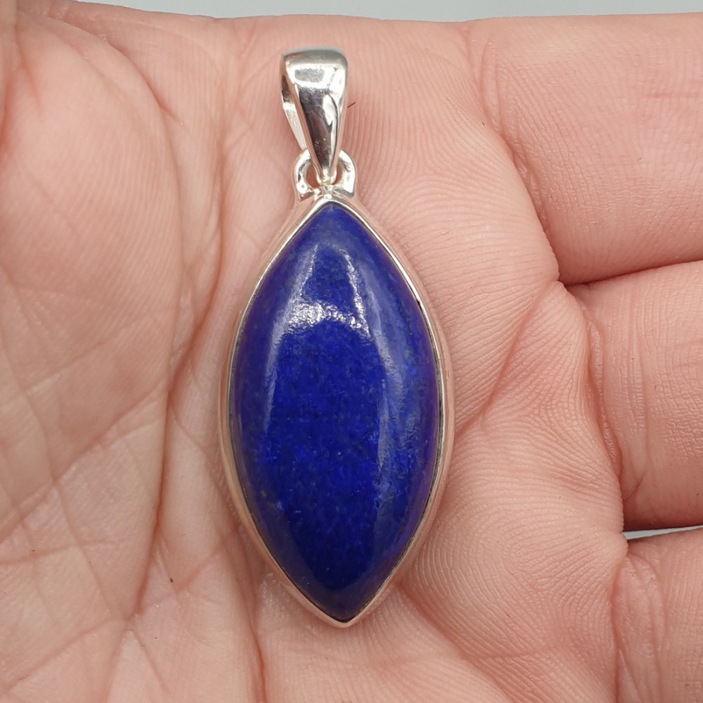 925 Sterling Silber Anhänger Marquise Lapis Lazuli