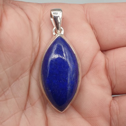 925 Sterling Silver Pendant Marquise Lapis Lazuli