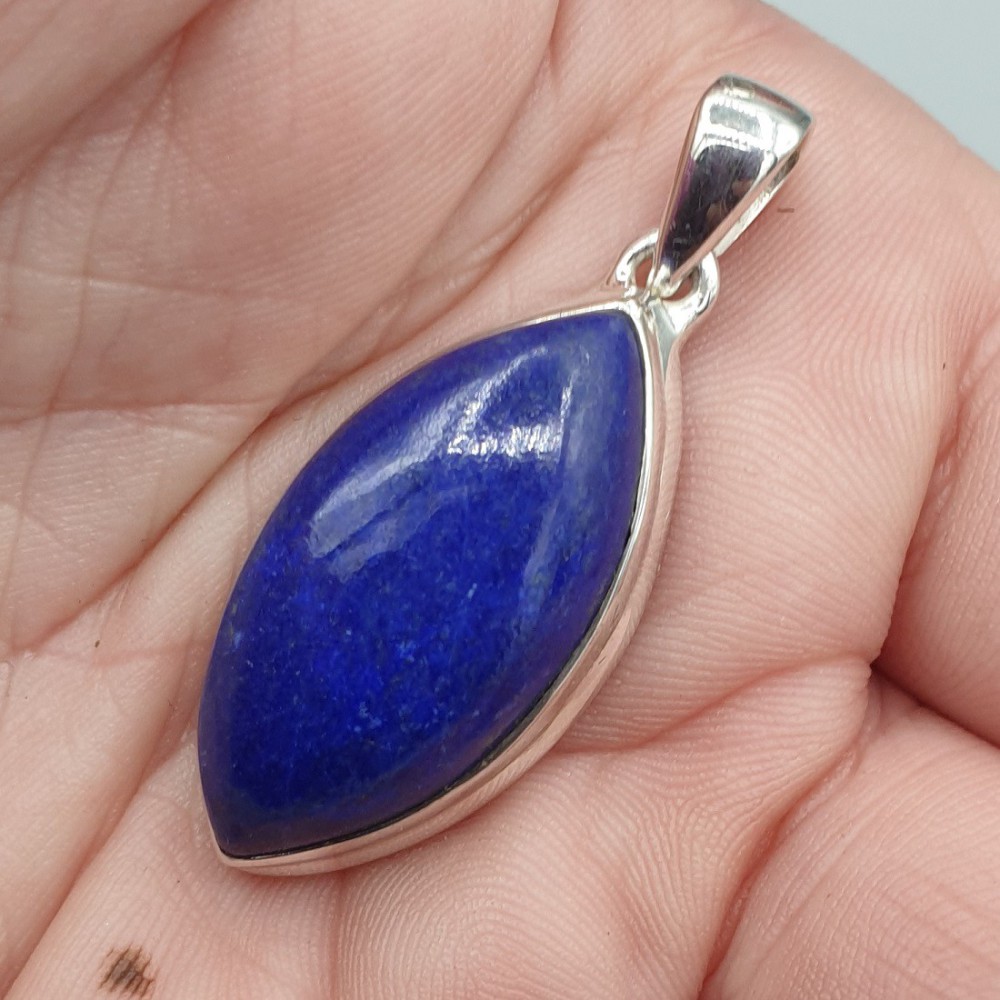 925 Sterling Silver Pendant Marquise Lapis Lazuli