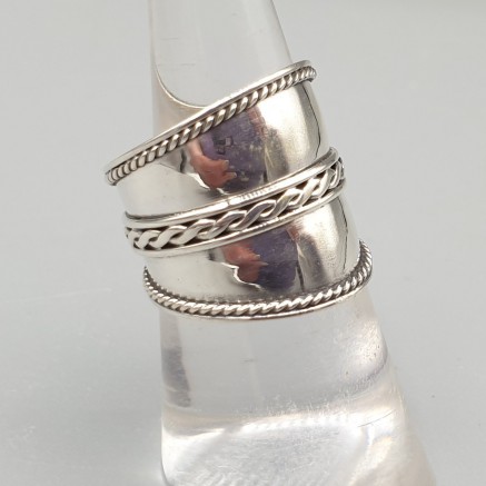 925 Sterling Silver wide ring