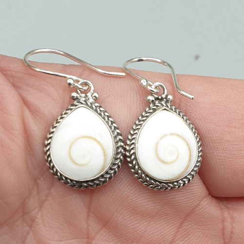 Sterling silver earrings Shiva shell