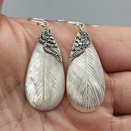 925 Sterling silver earrings mother -of -pearl