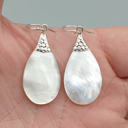 925 Sterling silver earrings with mother -of -pearl drop