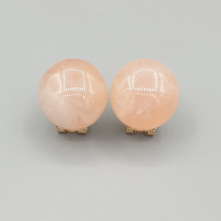 Ear buttons with rose quartz