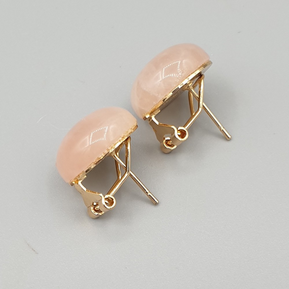 Ear buttons with rose quartz