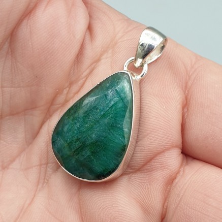 925 Sterling silver pendant drop -shaped Emerald