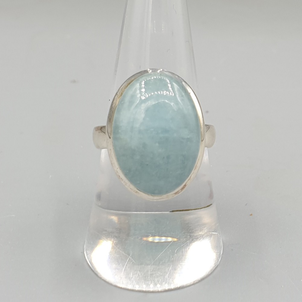 925 Sterling Silver ring with aquamarine 18 mm