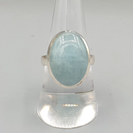 925 Sterlingsilberring mit Aquamarin 18 mm