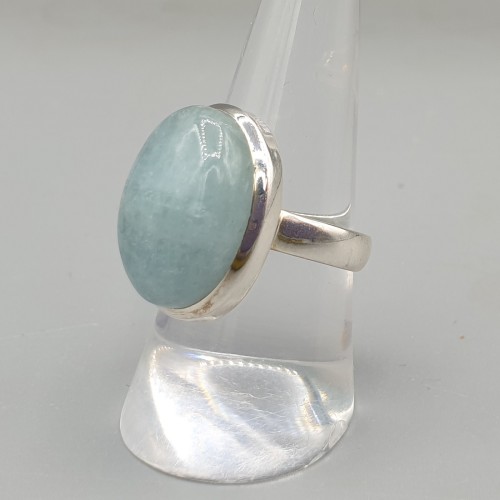 925 Sterling Silver ring with aquamarine 18 mm