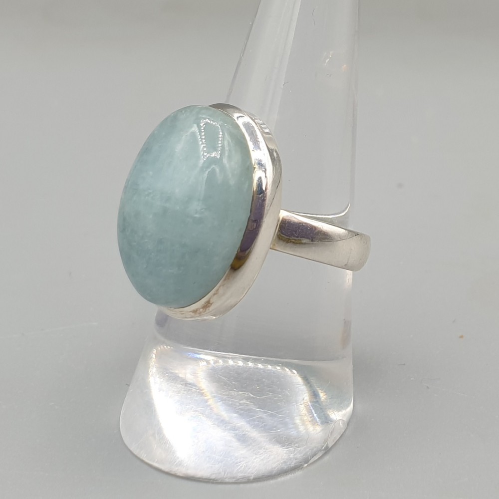 925 Sterling Silver ring with aquamarine 18 mm