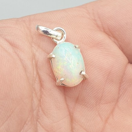 925 Sterling Silver Pendant Cabochon Opaal