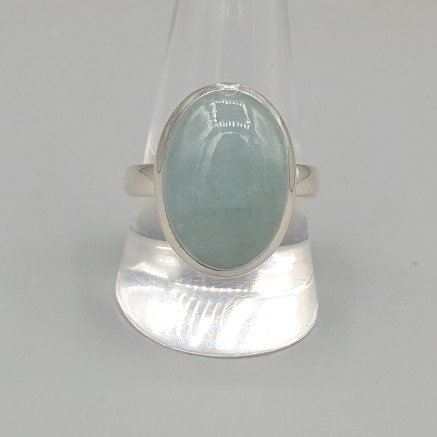 925 Sterling Zilveren Ring with aquamarine 19.5 mm