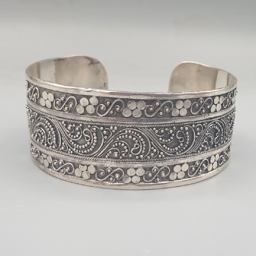 925 Sterling Silver wide Bangle