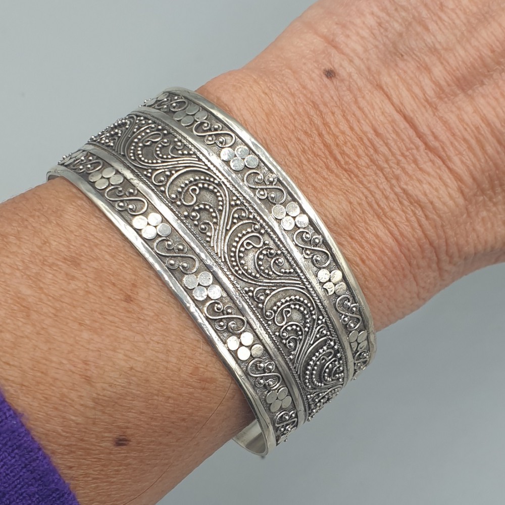 925 Sterling Silber Wide Armreifen