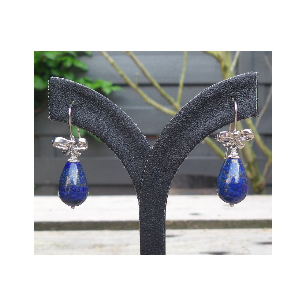 Silver earrings with lapis lazuli