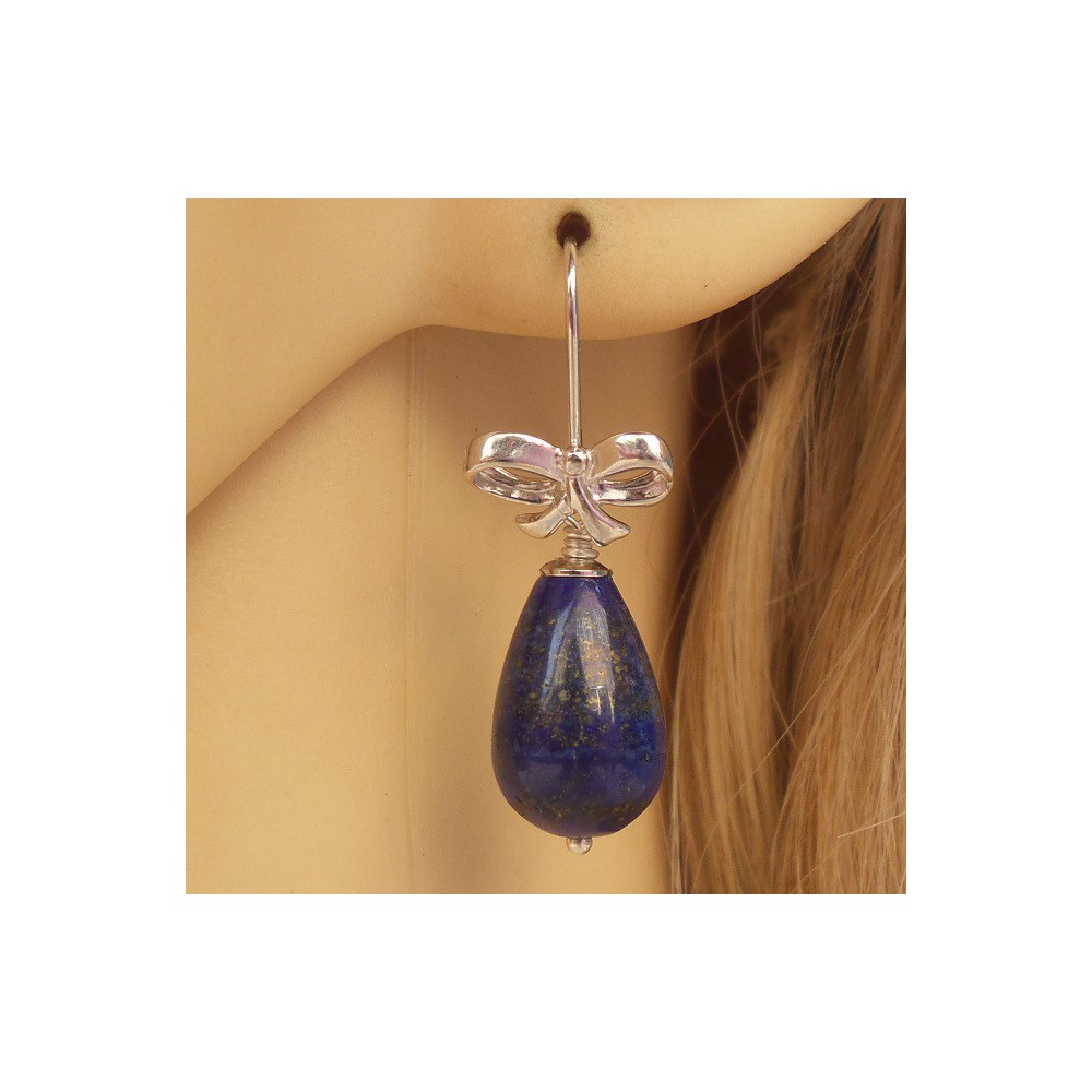 Silver earrings with lapis lazuli