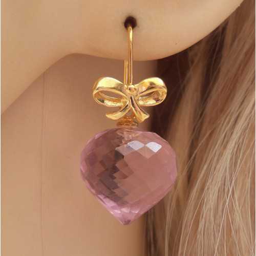 Leaf Drop Zircon Earrings- Onion Pink – The Shopping Tree