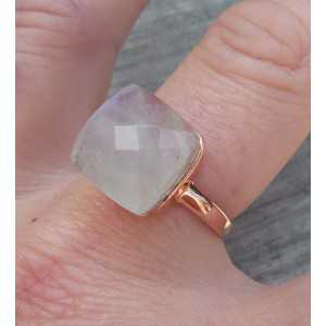 Rosé gold-plated ring set with rainbow Moonstone