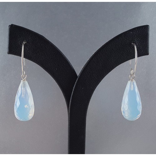 Silver earrings with Opalite Briolet