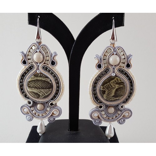 Silver earrings with handmade pendant