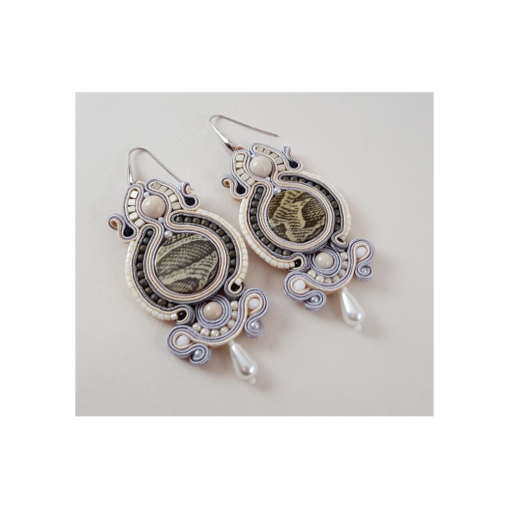 Silver earrings with handmade pendant