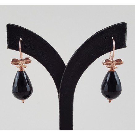 Earrings with black onyx briolet