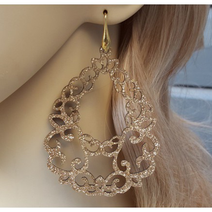 Gold glitter earrings