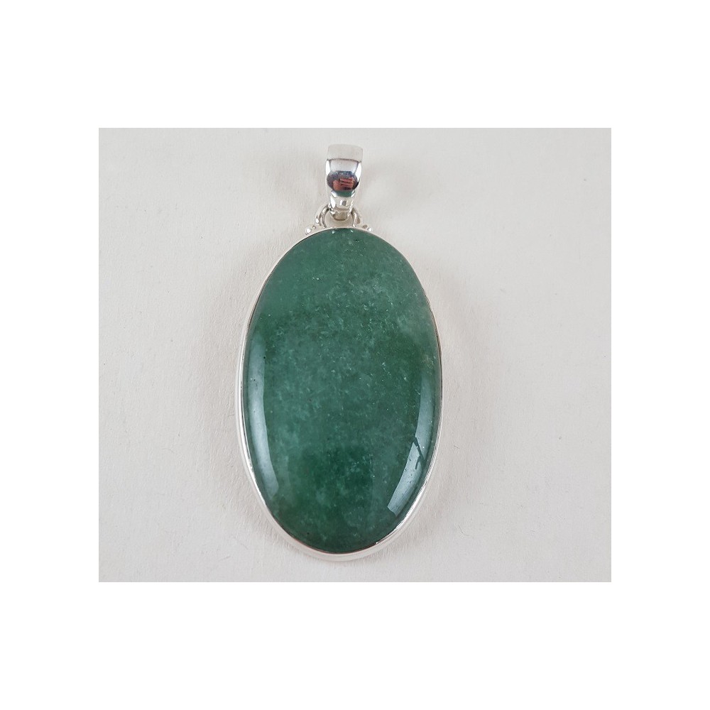 Silver pendant set with large oval Aventurine