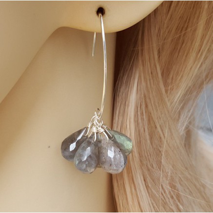 Silver earrings with Labradorite Trosje